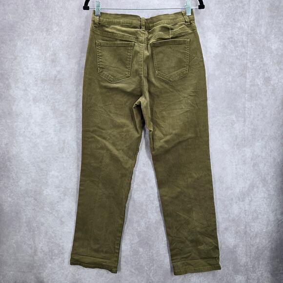 Gloria Vanderbilt Green Straight Taper Denim Short Jeans Cotton Bottom Pants 10S - Picture 2 of 8